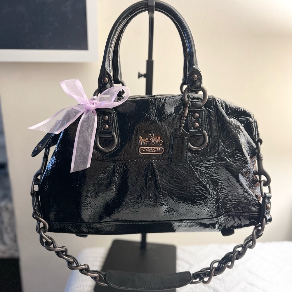 Coach Madison Black Patent Leather Bag 🖤